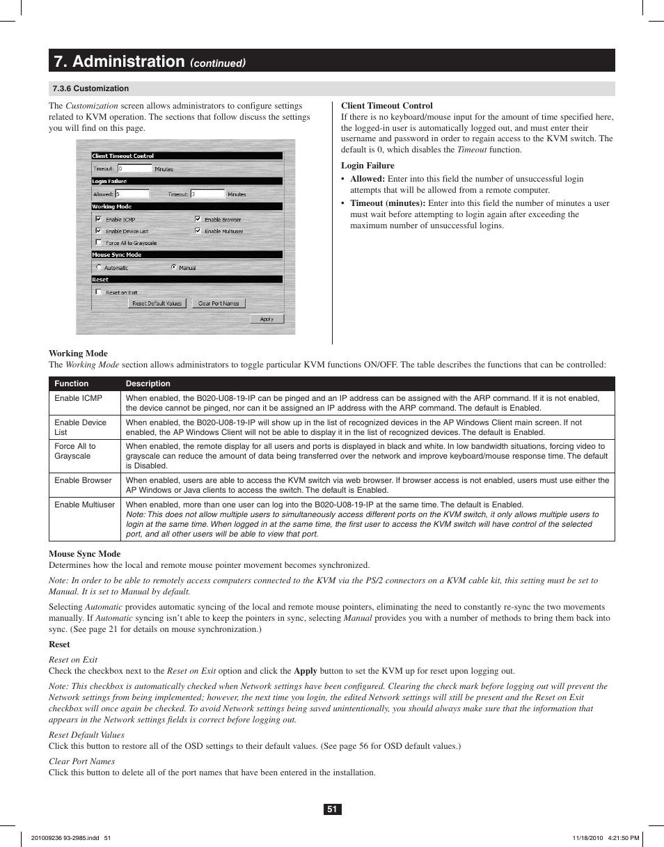 Administration | Tripp Lite B020-U08-19-IP User Manual | Page 51 / 59