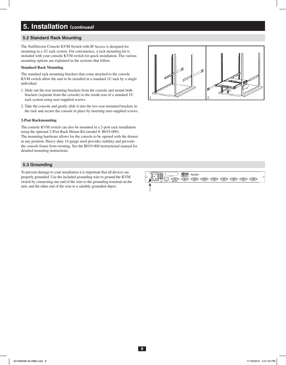 Installation | Tripp Lite B020-U08-19-IP User Manual | Page 8 / 59