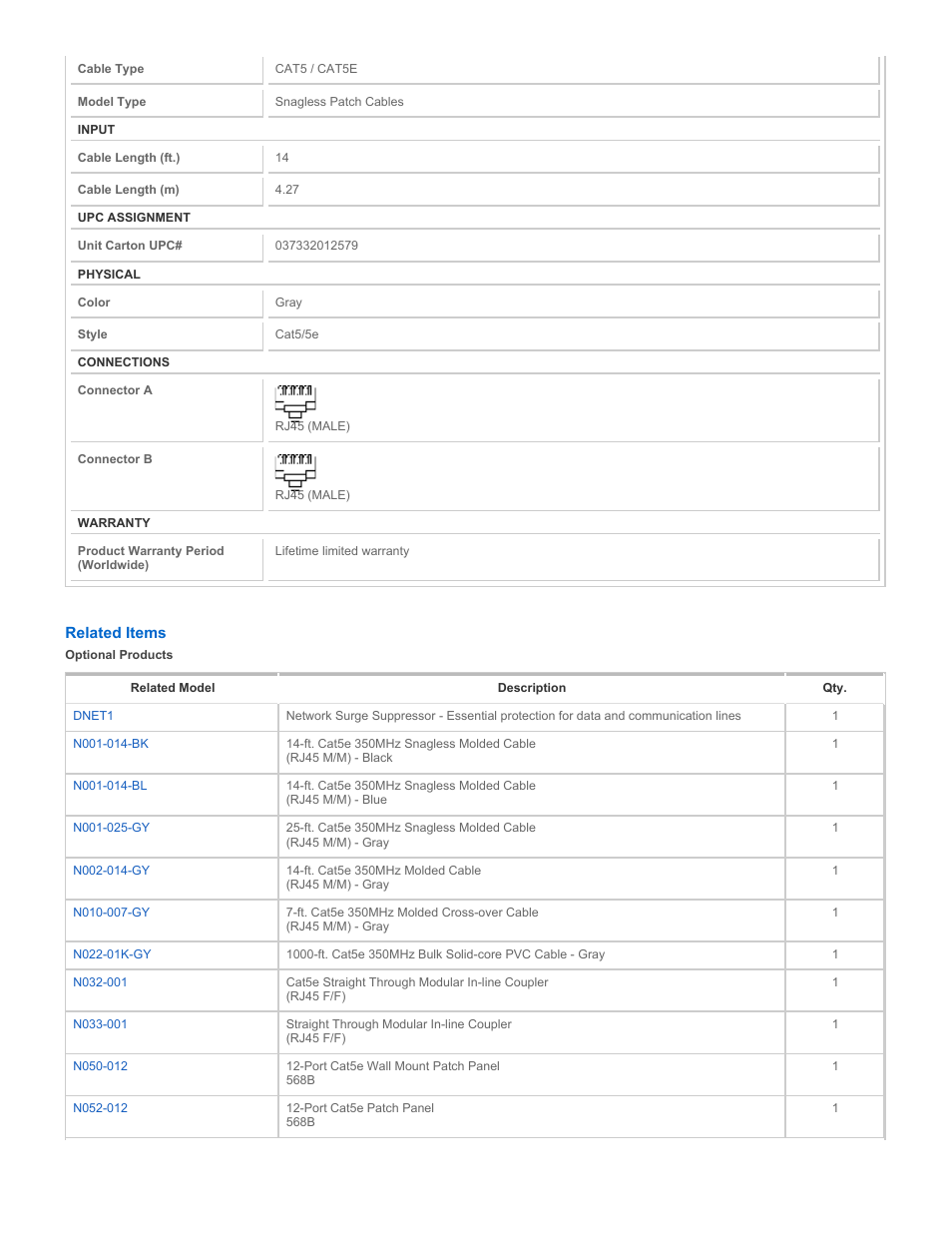 Tripp Lite N001-014-GY-R User Manual | Page 2 / 3