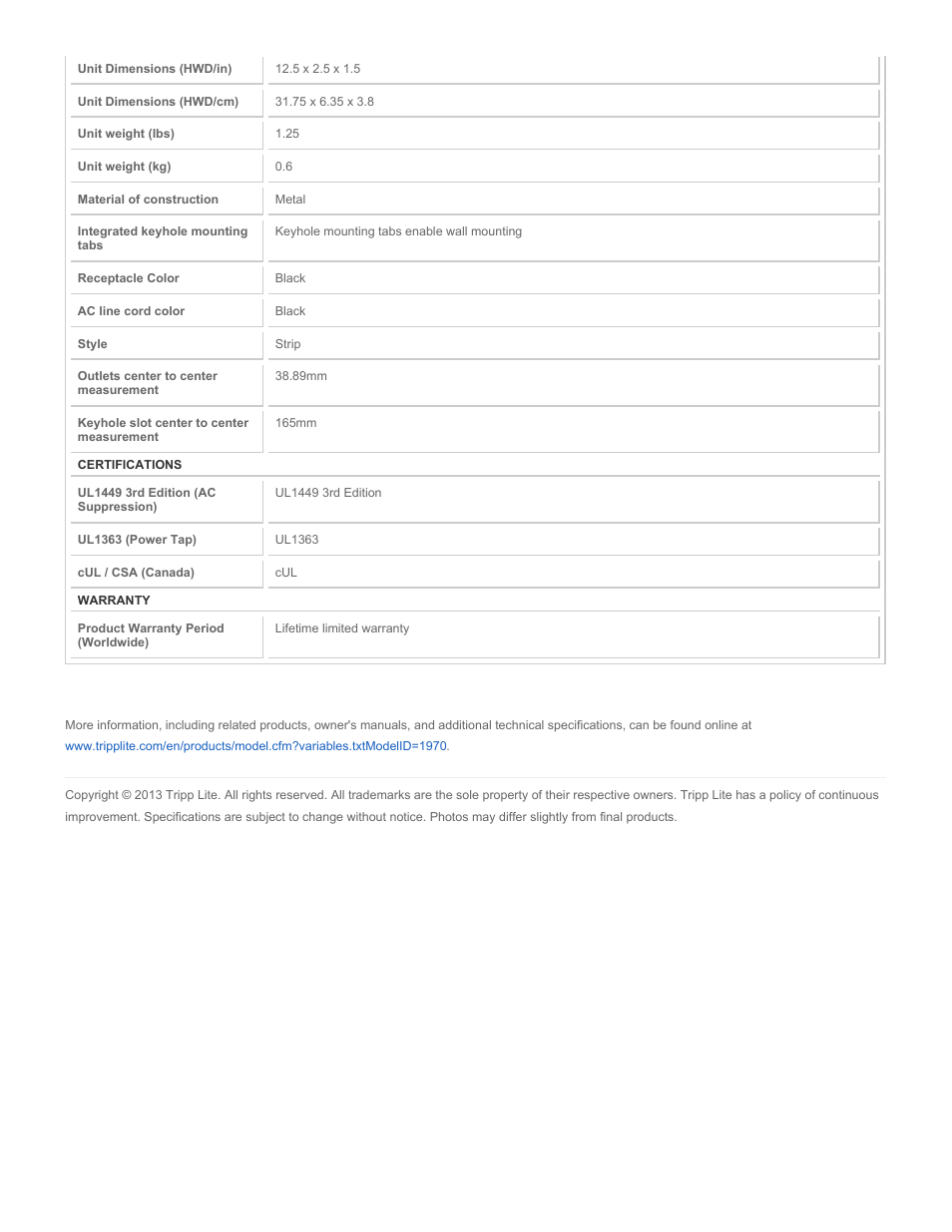 Tripp Lite PM6SN1 User Manual | Page 3 / 3