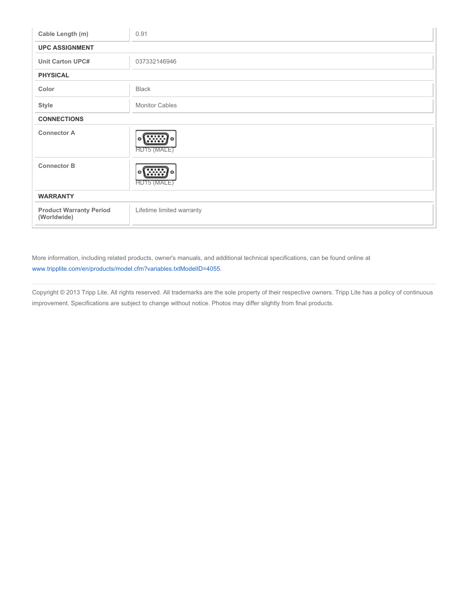 Tripp Lite P502-003 User Manual | Page 2 / 2