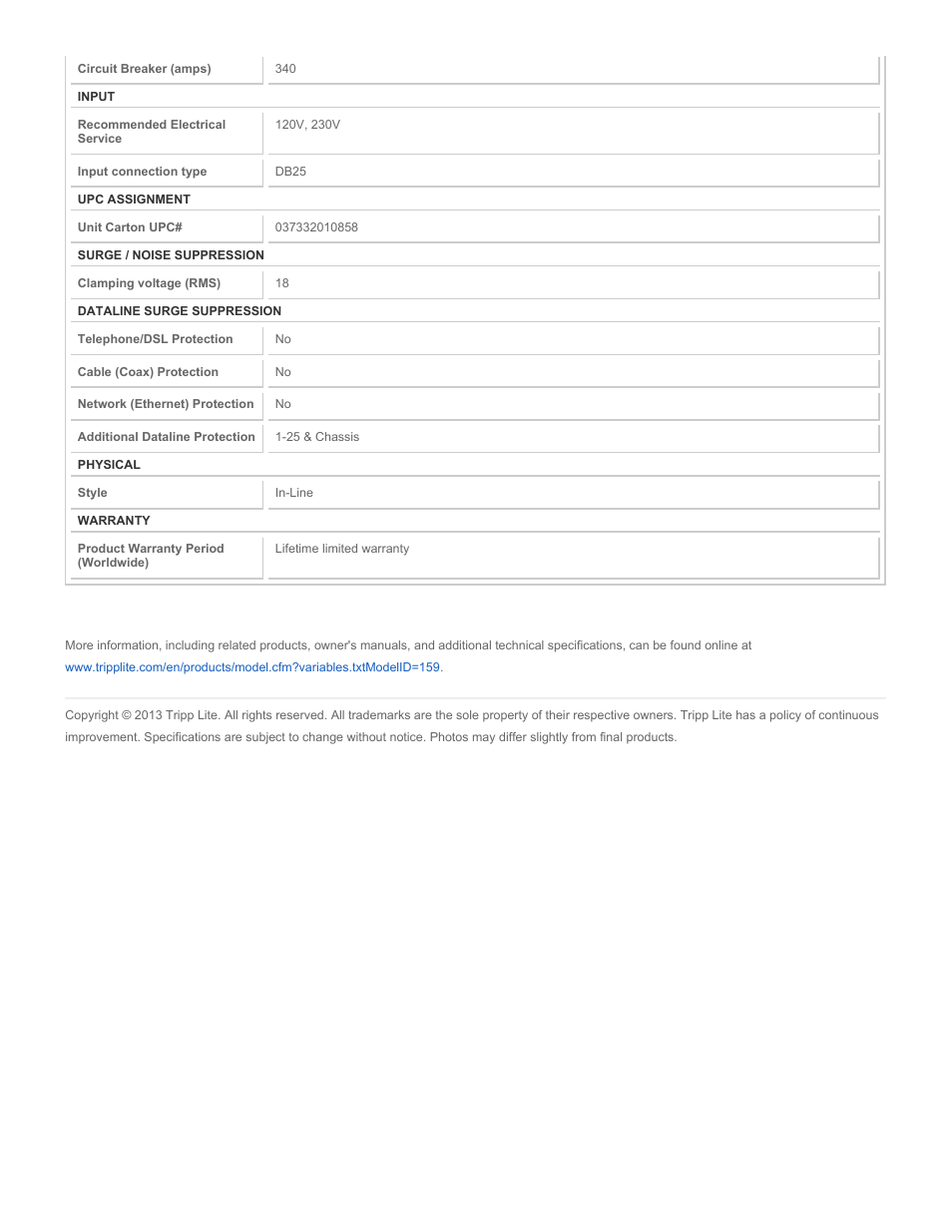 Tripp Lite DB25-ALL User Manual | Page 2 / 2