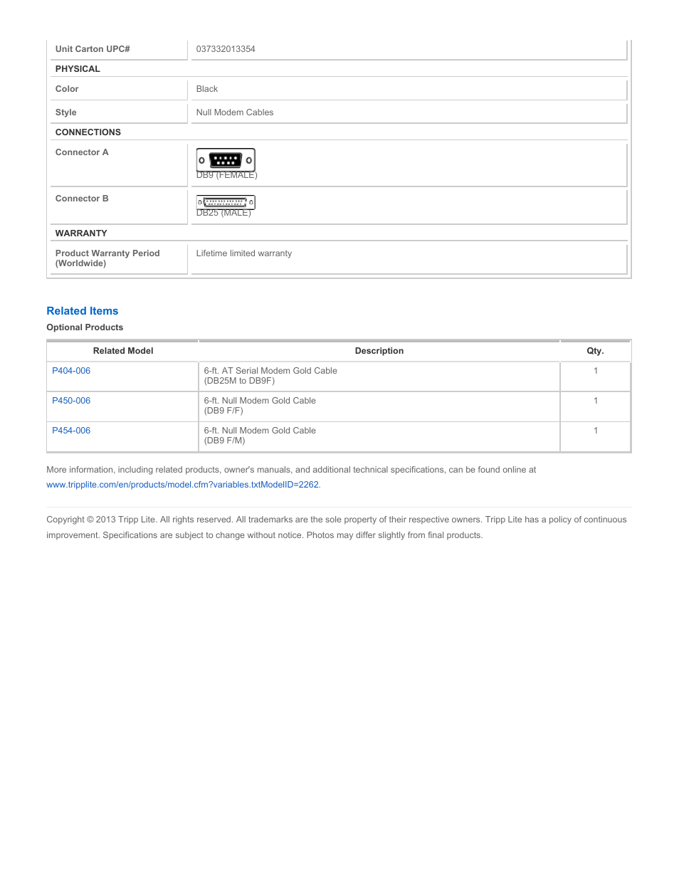 Tripp Lite P456-006 User Manual | Page 2 / 2