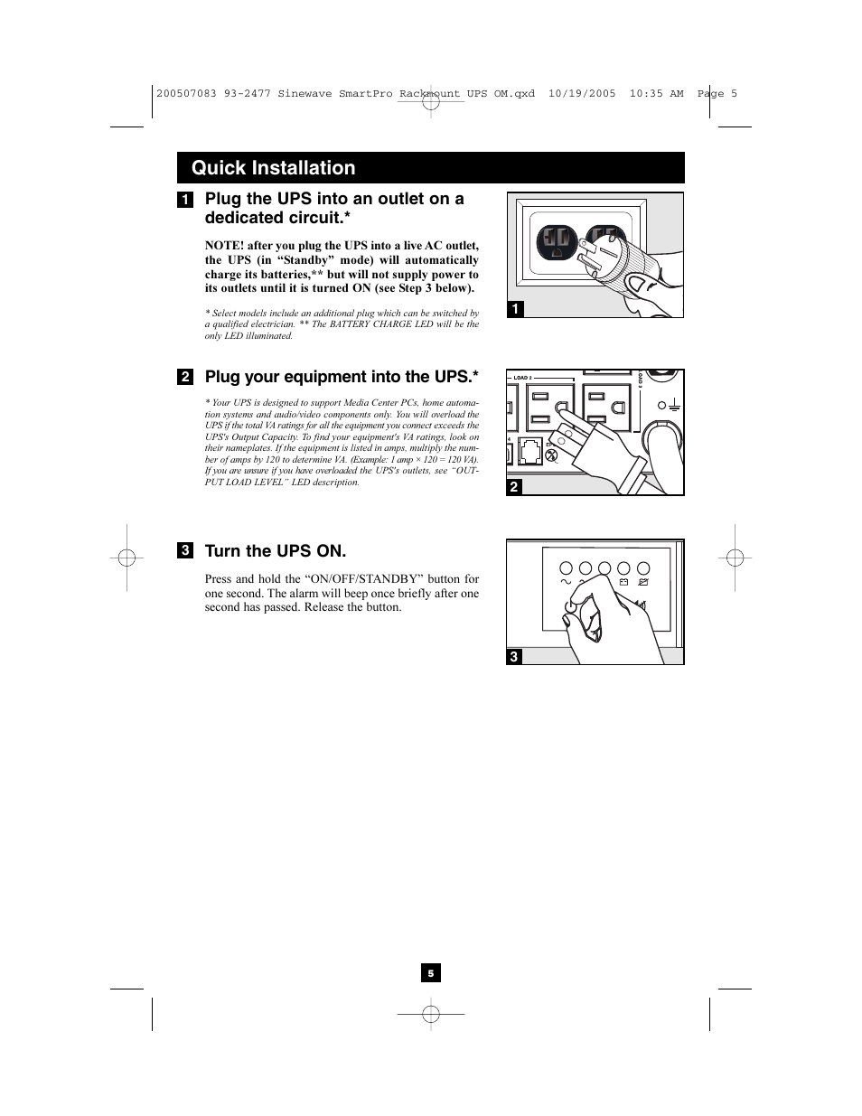 Quick installation | Tripp Lite 2POSTRMKITWM User Manual | Page 5 / 12