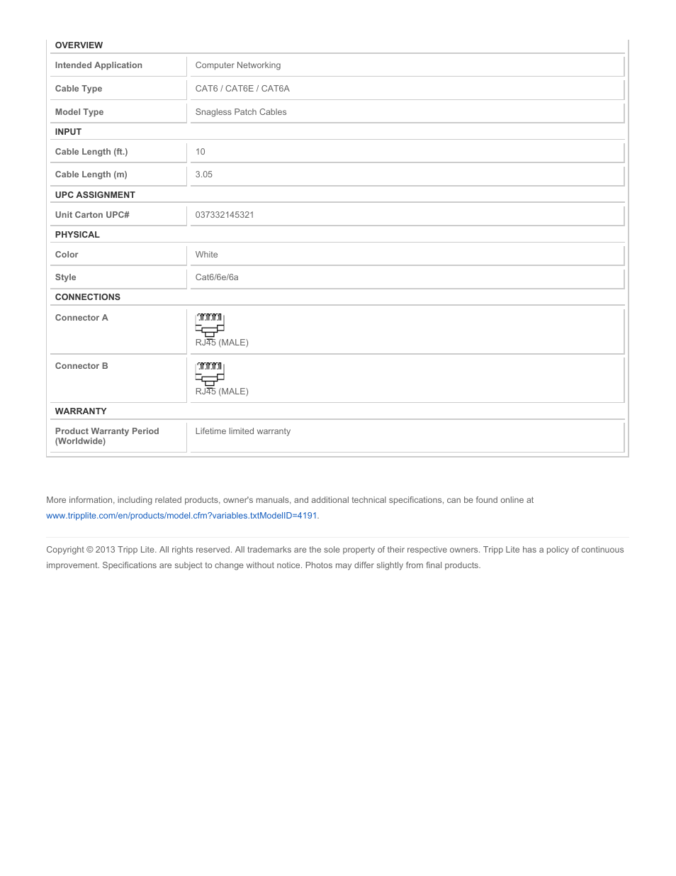 Tripp Lite N201-010-WH User Manual | Page 2 / 2