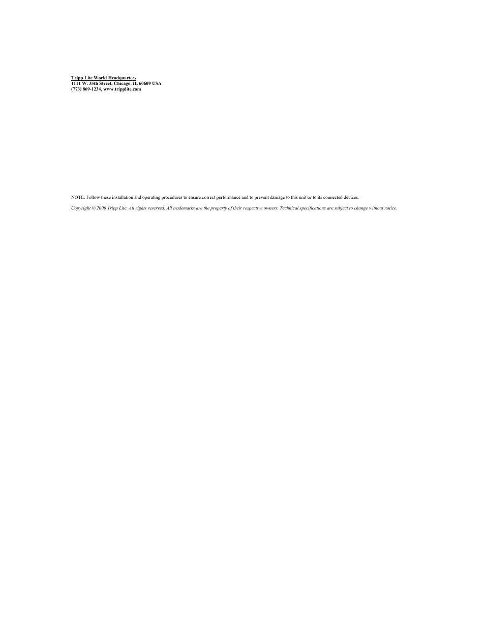 Tripp Lite PARALLEL REVERSIBLE B170-004-R User Manual | 22 pages