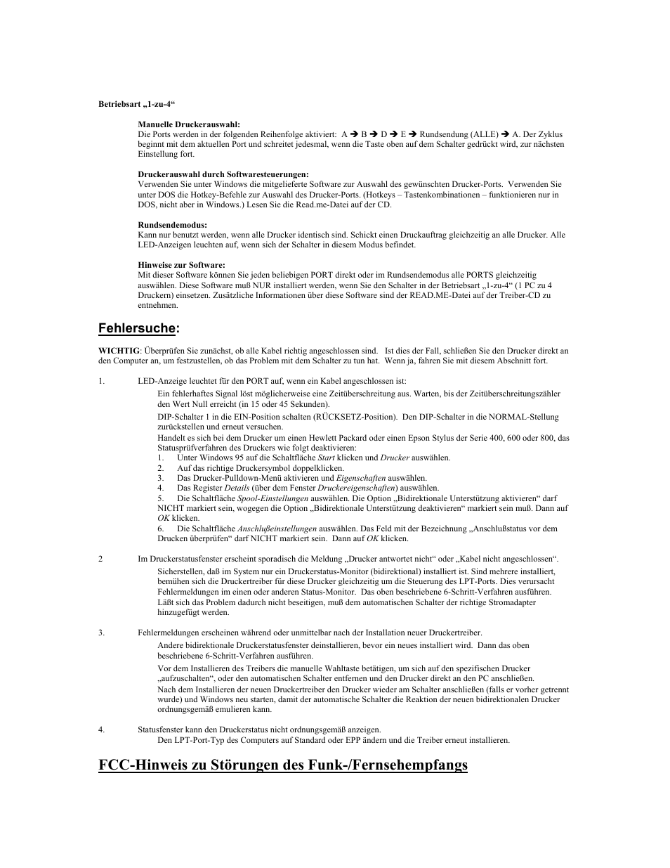 Fehlersuche, Fcc-hinweis zu störungen des funk-/fernsehempfangs | Tripp Lite PARALLEL REVERSIBLE B170-004-R User Manual | Page 15 / 22