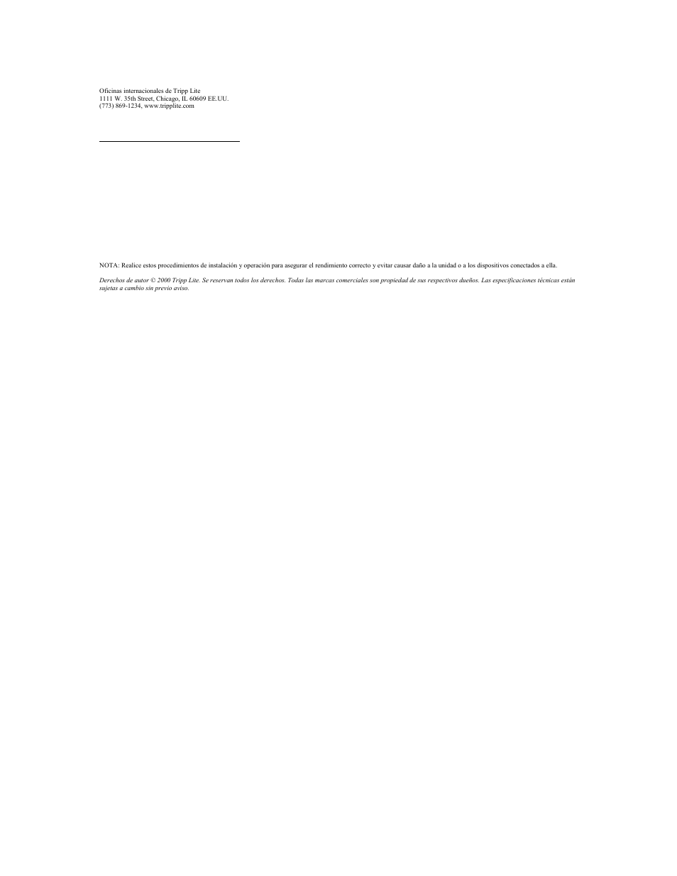Manual del usuario, Modelo n.º b170-004-r | Tripp Lite PARALLEL REVERSIBLE B170-004-R User Manual | Page 9 / 22