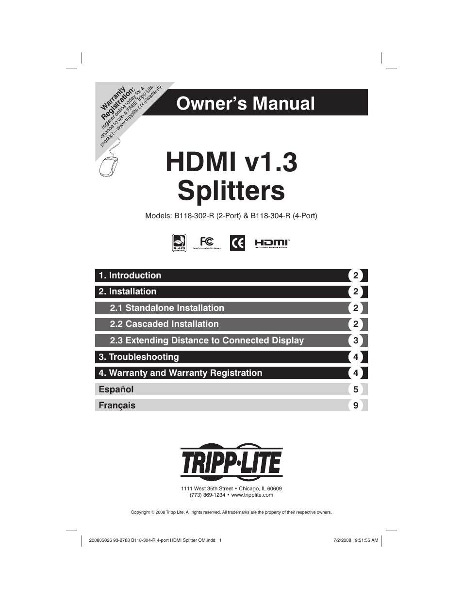 Tripp Lite B118-304-R User Manual | 5 pages