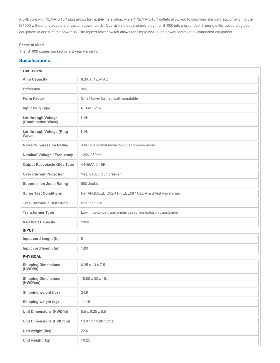 Tripp Lite IS1000 User Manual | Page 2 / 3