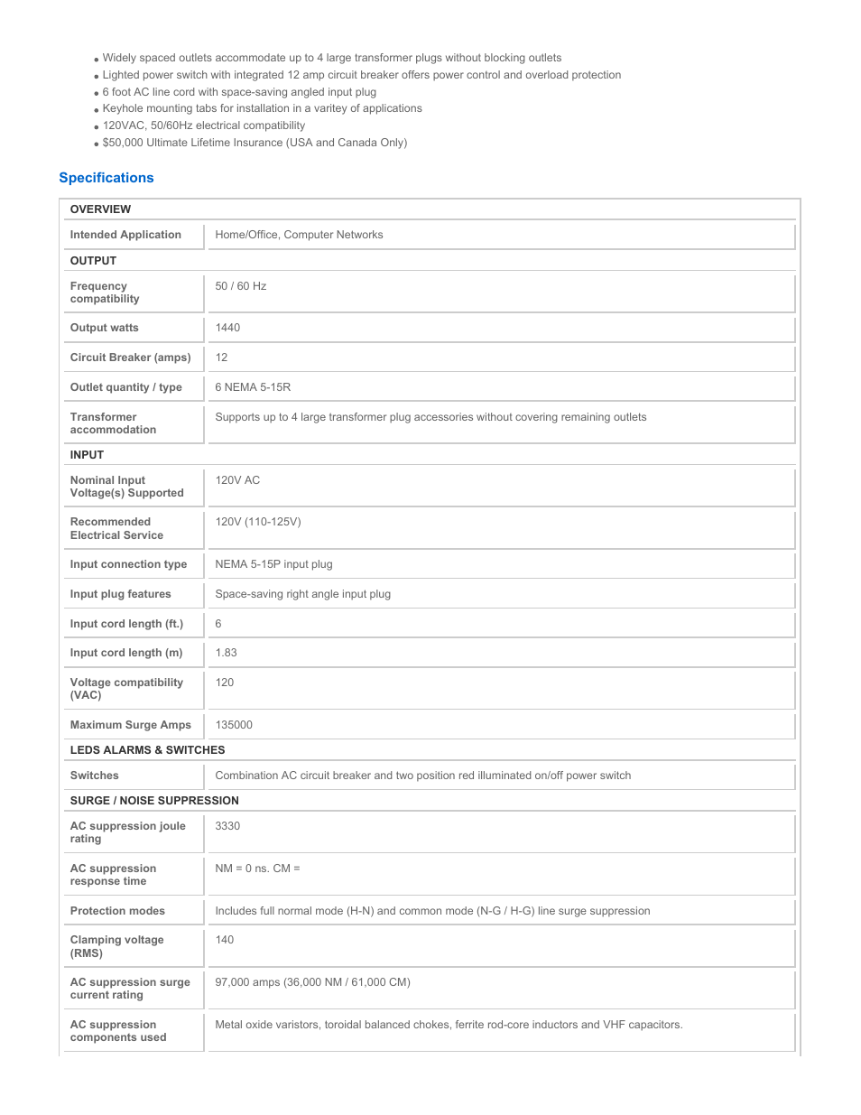Tripp Lite ISOBAR6 User Manual | Page 2 / 4