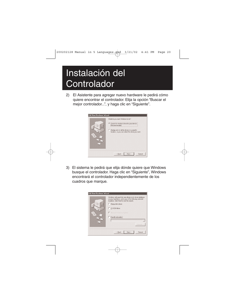 Instalación del controlador | Tripp Lite F200-003-R User Manual | Page 20 / 75