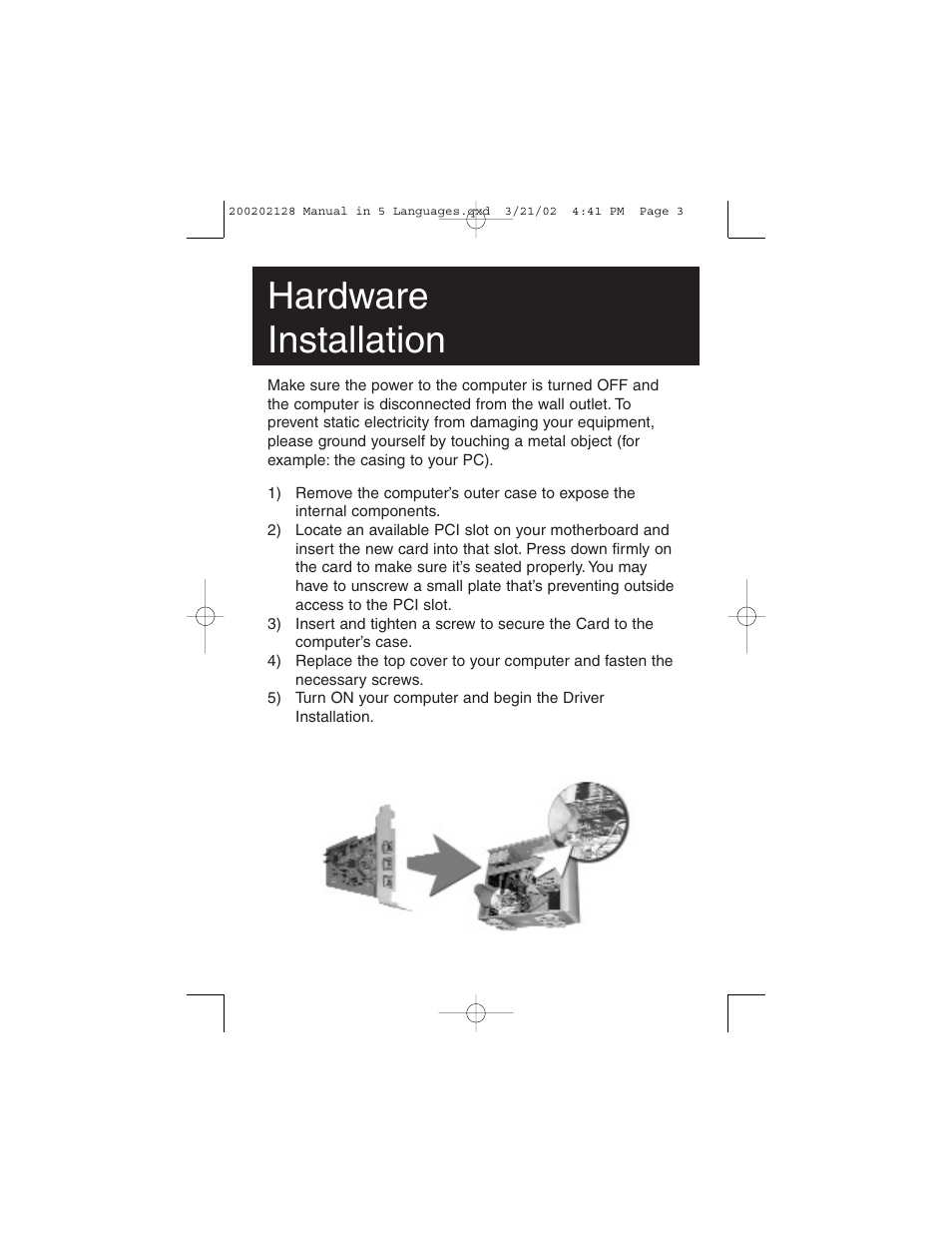 Hardware installation | Tripp Lite F200-003-R User Manual | Page 3 / 75