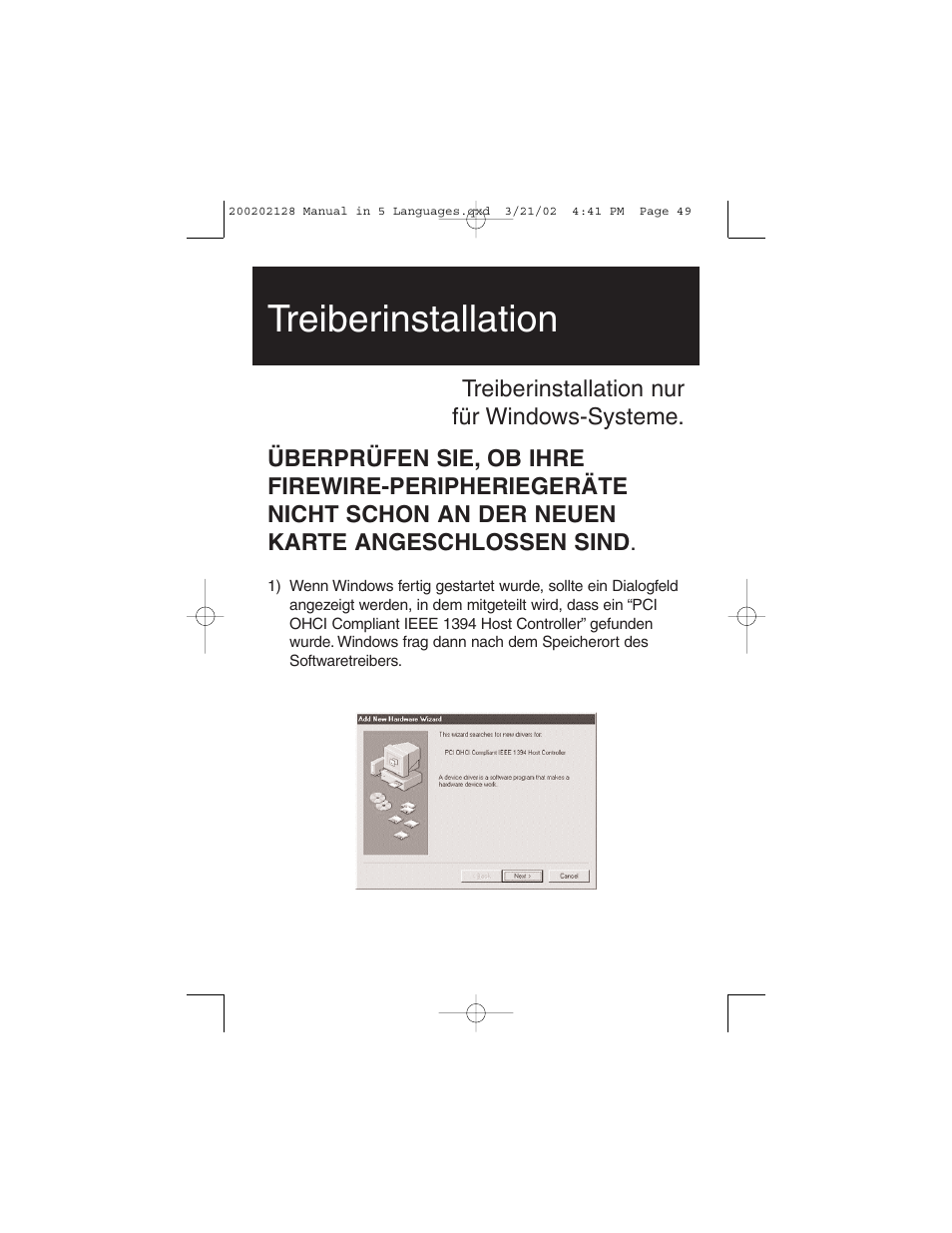 Treiberinstallation | Tripp Lite F200-003-R User Manual | Page 49 / 75