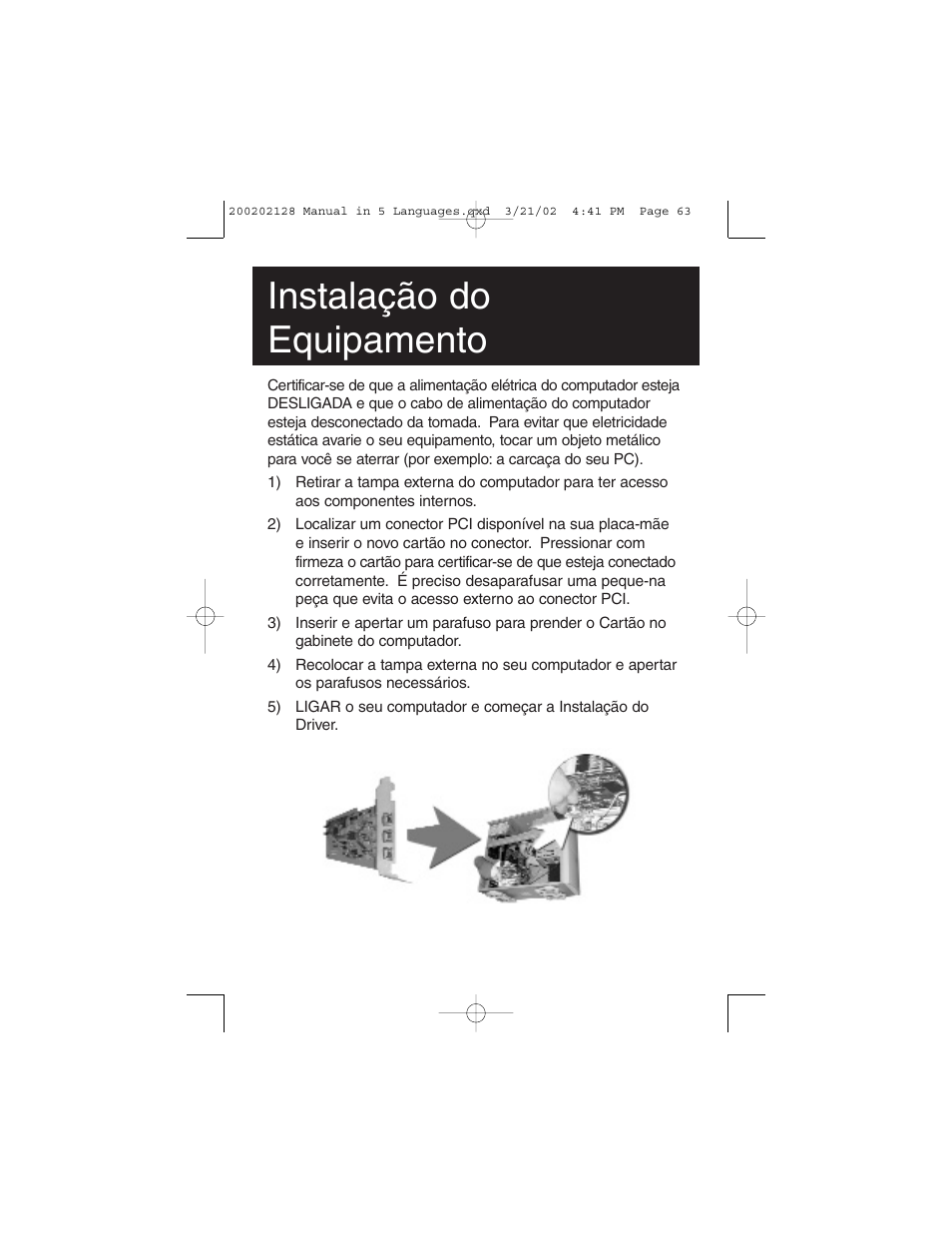 Instalação do equipamento | Tripp Lite F200-003-R User Manual | Page 63 / 75