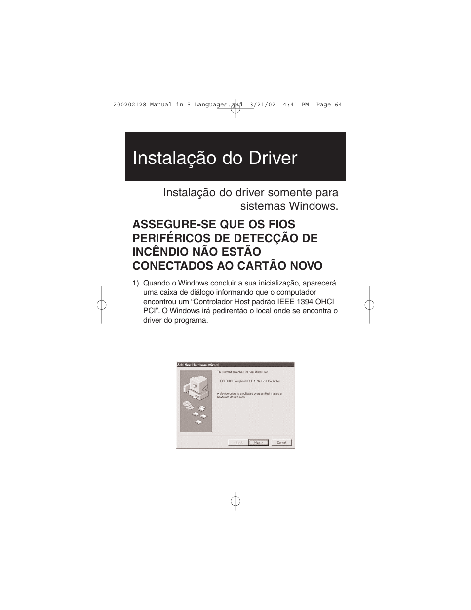 Instalação do driver | Tripp Lite F200-003-R User Manual | Page 64 / 75