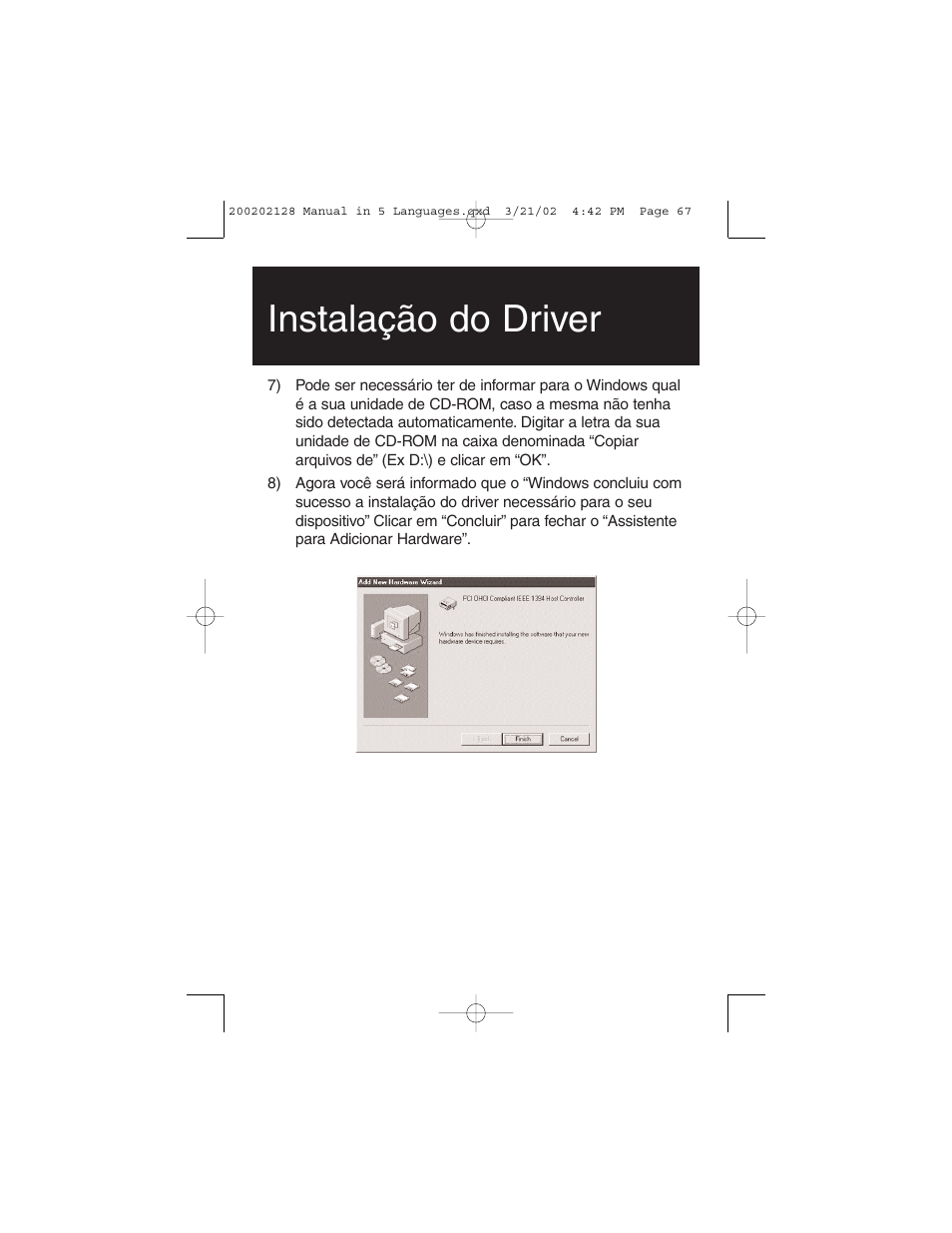 Instalação do driver | Tripp Lite F200-003-R User Manual | Page 67 / 75