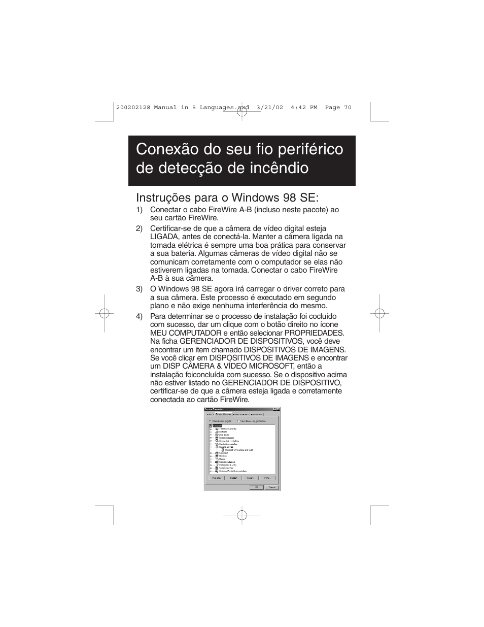 Instruções para o windows 98 se | Tripp Lite F200-003-R User Manual | Page 70 / 75