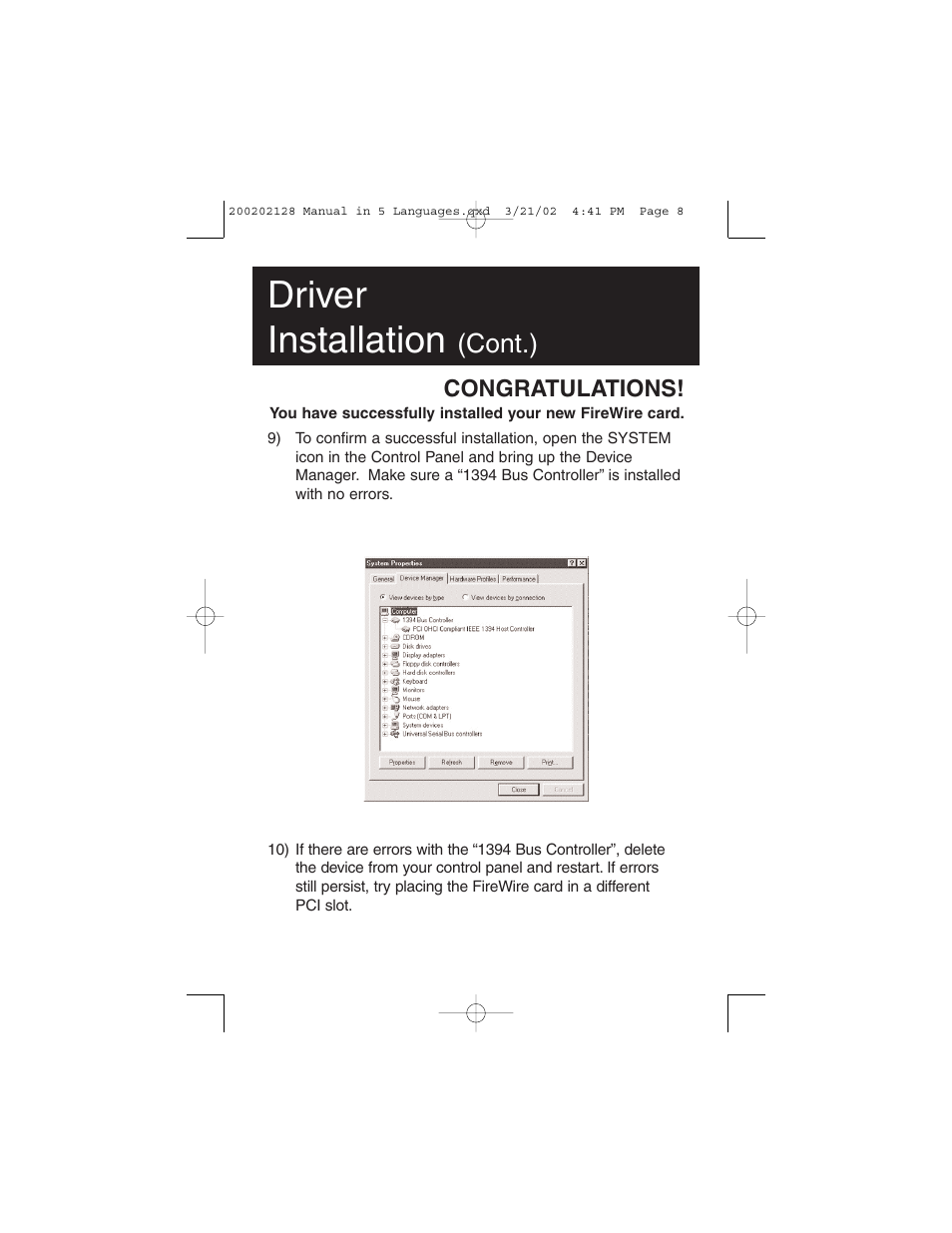 Driver installation, Cont.) | Tripp Lite F200-003-R User Manual | Page 8 / 75