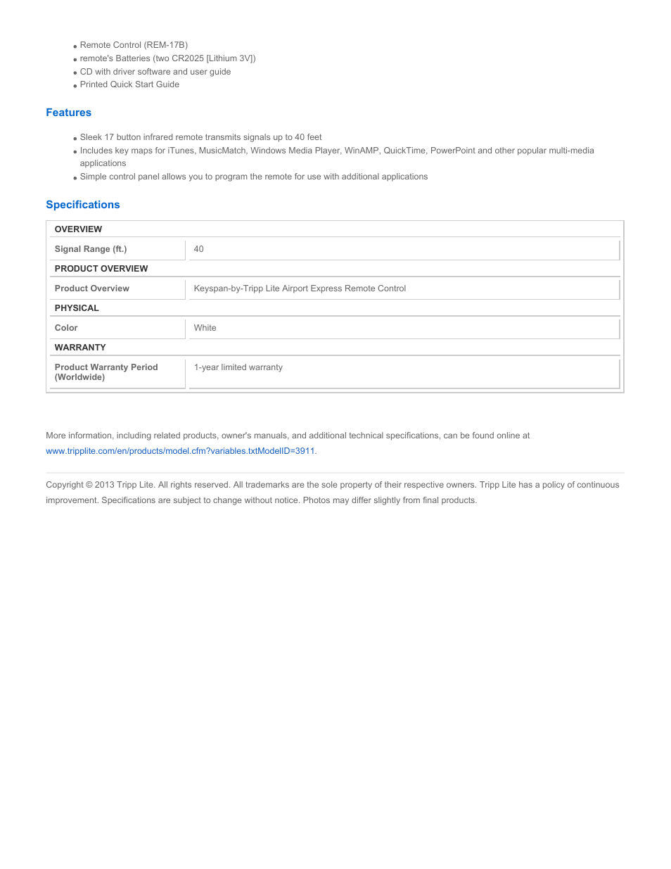 Tripp Lite URM-17A User Manual | Page 2 / 2