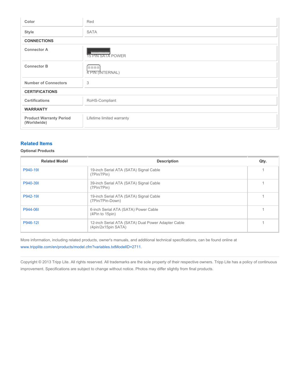 Tripp Lite p945-06i User Manual | Page 2 / 2