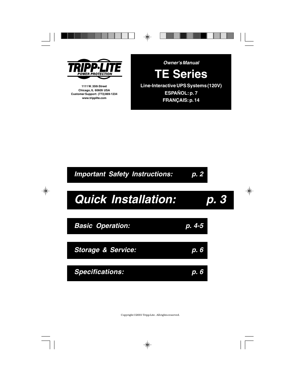 Tripp Lite TE Series User Manual | 20 pages