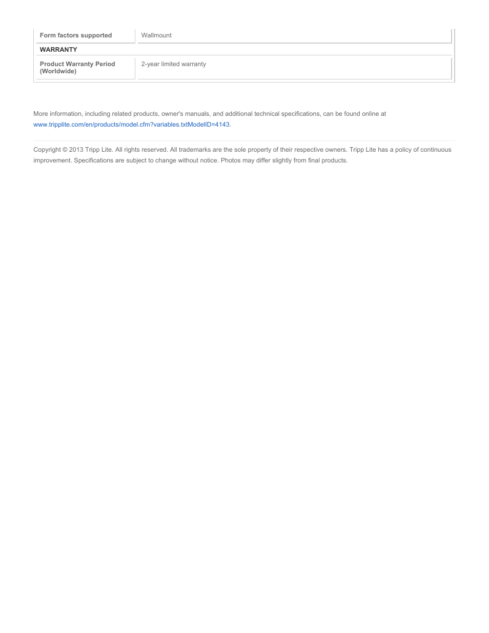 Tripp Lite 3 Breaker Maintenance Bypass Panel SU80KMBPK User Manual | Page 2 / 2