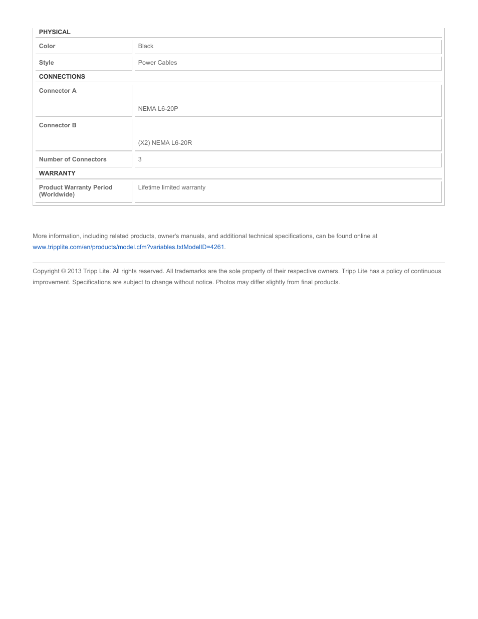 Tripp Lite P039-001-2 User Manual | Page 2 / 2