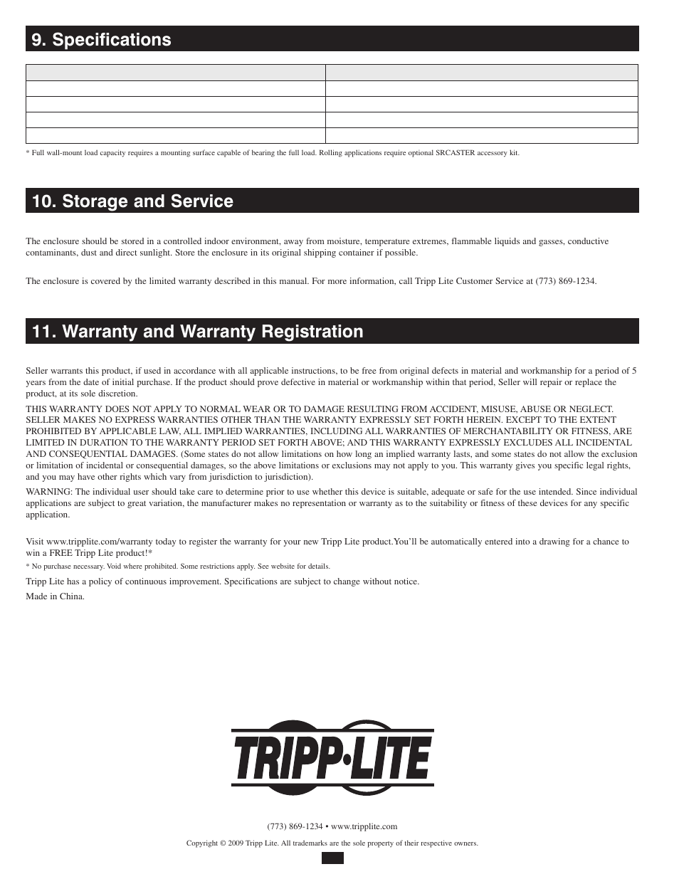 Tripp Lite 12U Wall-Mounted SmartRack Enclosure SRW12US User Manual | Page 8 / 8