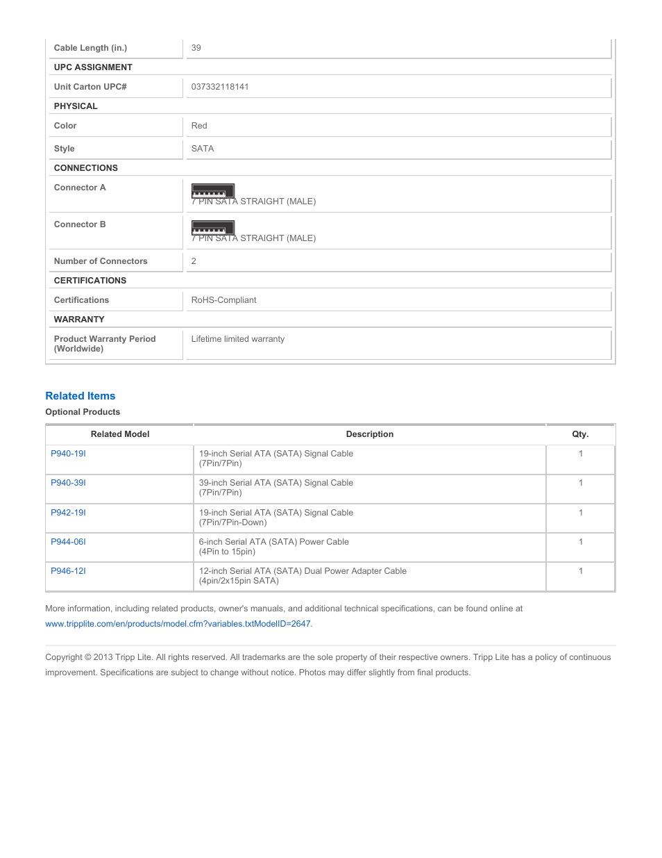 Tripp Lite p942-19i User Manual | Page 2 / 2
