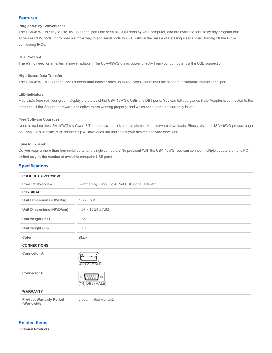 Tripp Lite USA-49WG User Manual | Page 2 / 3