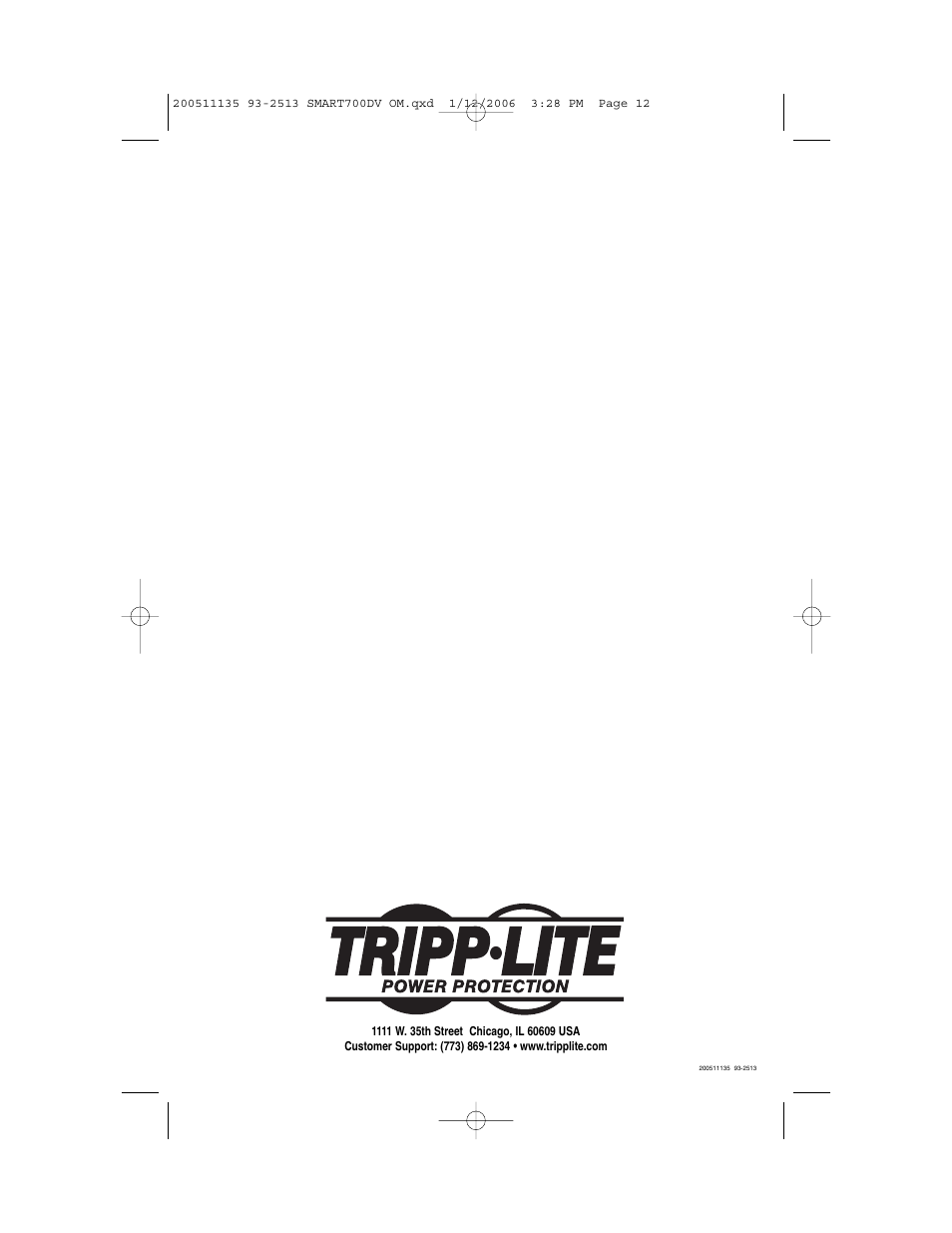 Tripp Lite 700DV User Manual | Page 12 / 12