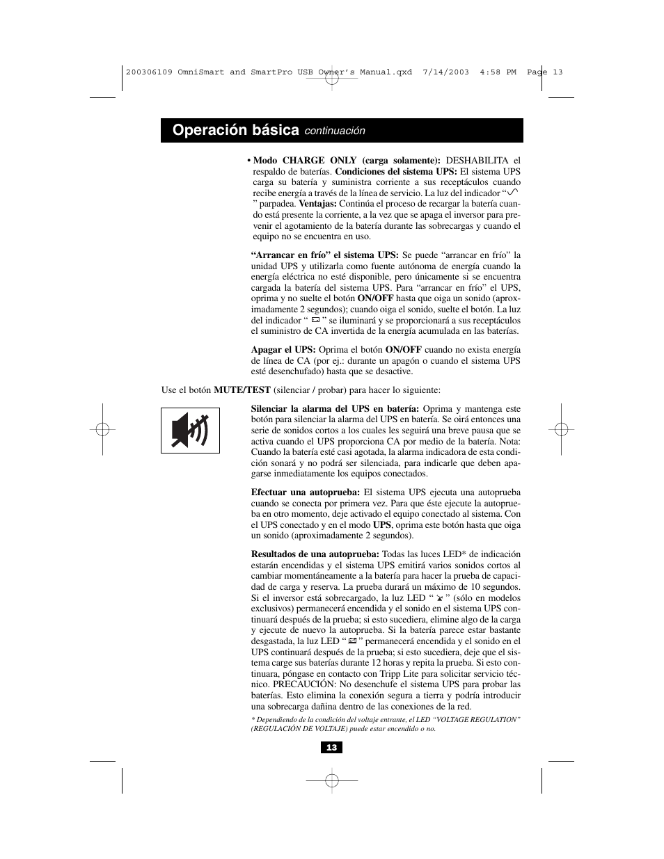 Operación básica | Tripp Lite OMNISMART UL1778 User Manual | Page 13 / 24