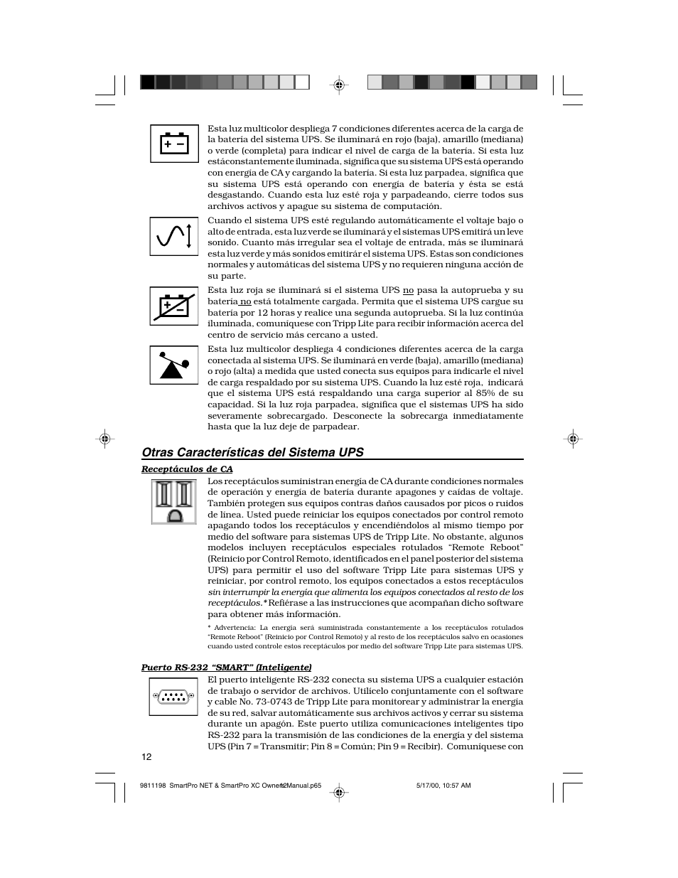 Otras características del sistema ups | Tripp Lite 1250-3000 VA User Manual | Page 12 / 20