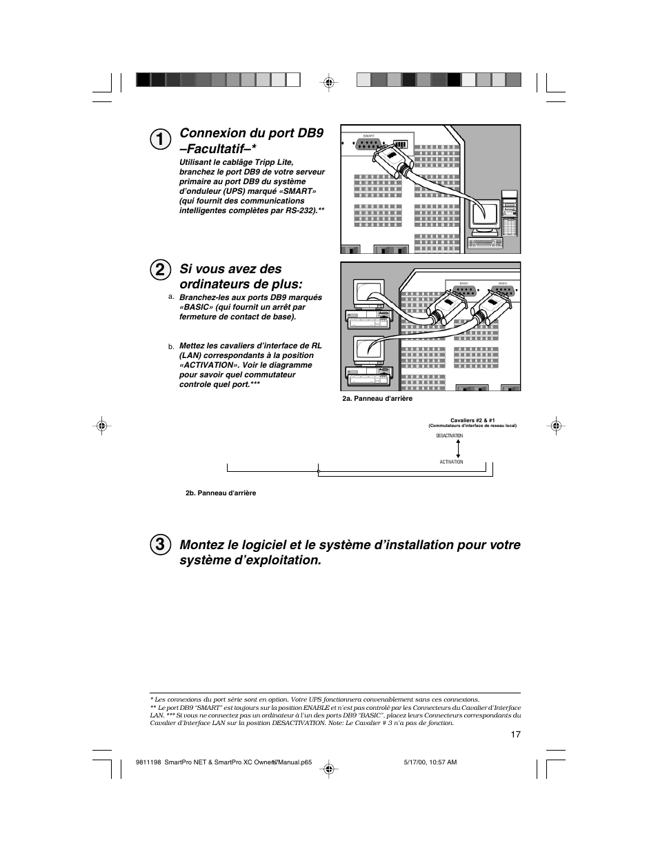 Connexion du port db9 –facultatif, Si vous avez des ordinateurs de plus | Tripp Lite 1250-3000 VA User Manual | Page 17 / 20