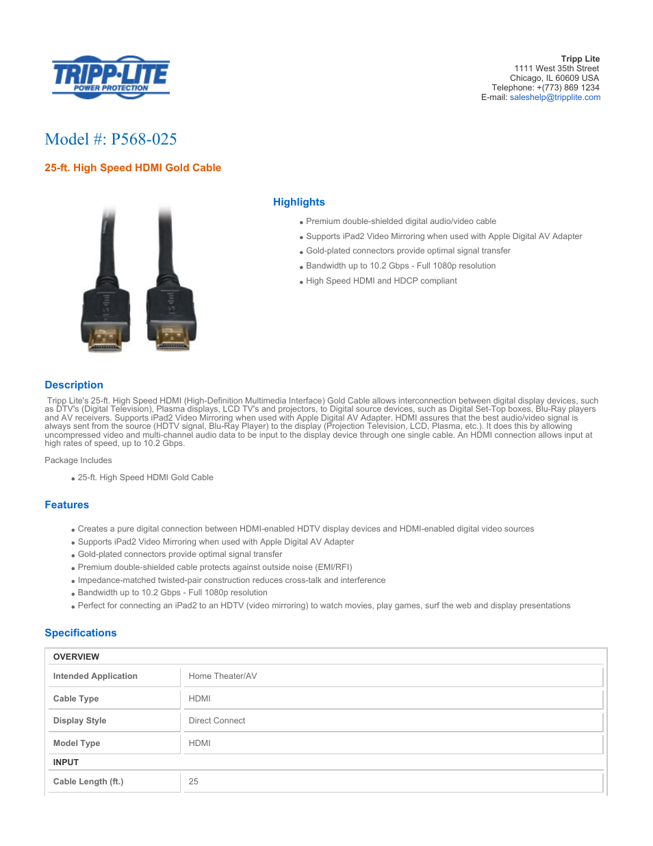Tripp Lite P164-000 User Manual | 2 pages
