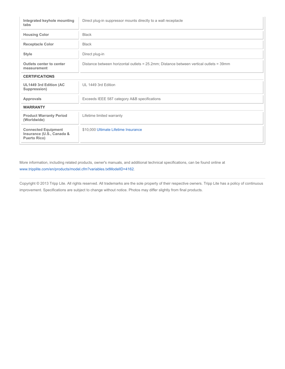 Tripp Lite SK6-0B User Manual | Page 3 / 3