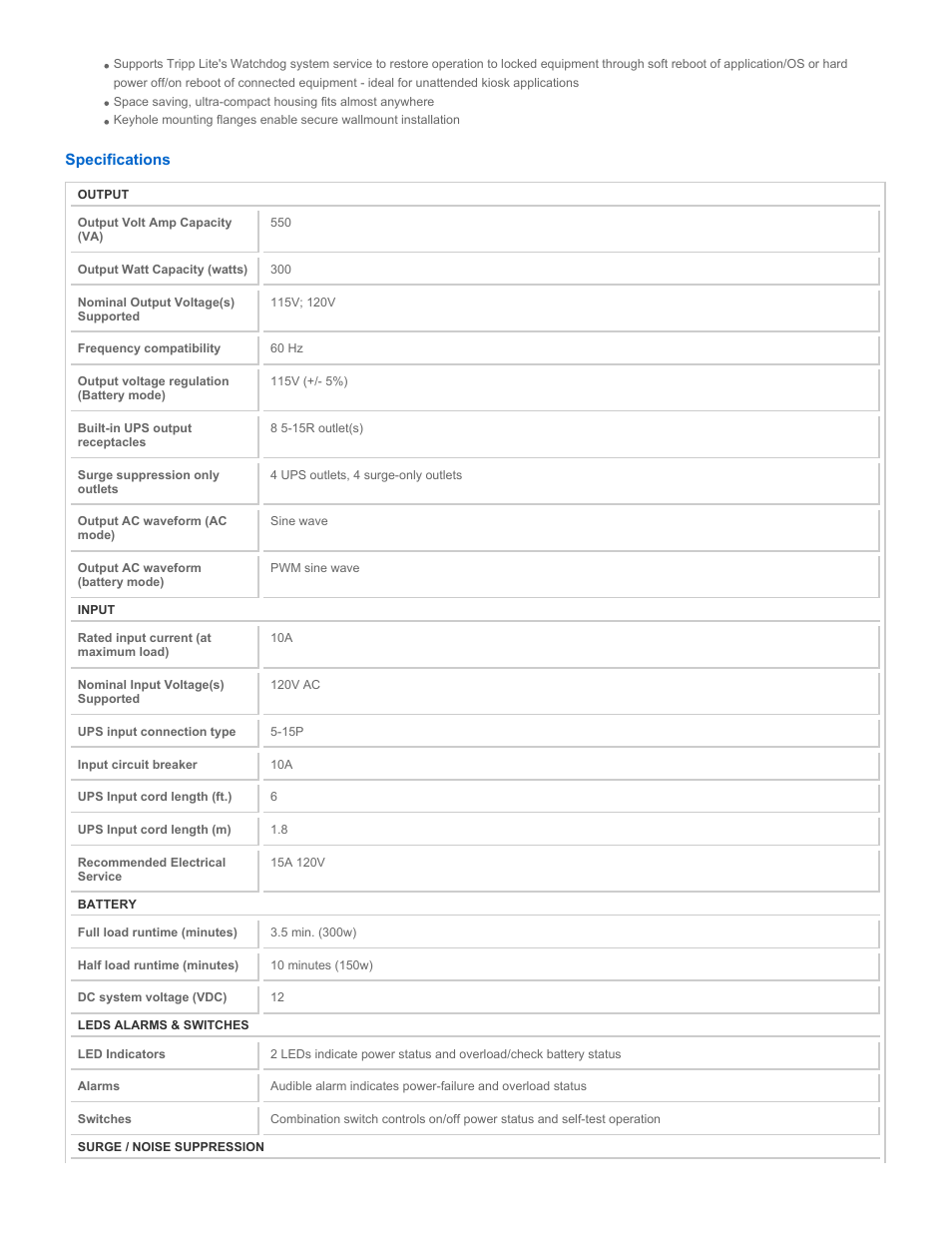 Tripp Lite INTERNET550U User Manual | Page 2 / 4