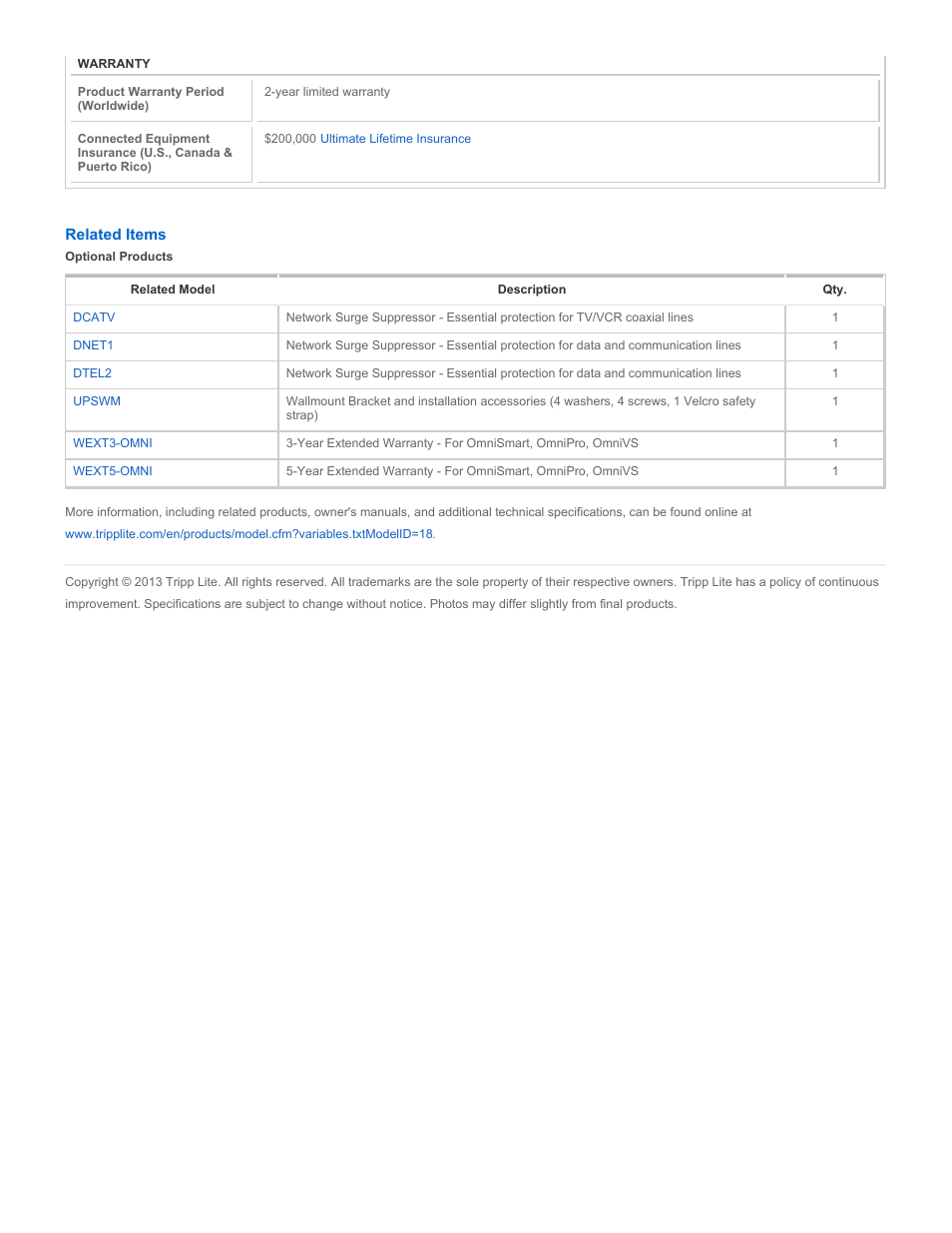 Tripp Lite OMNISMART1400 User Manual | Page 5 / 5