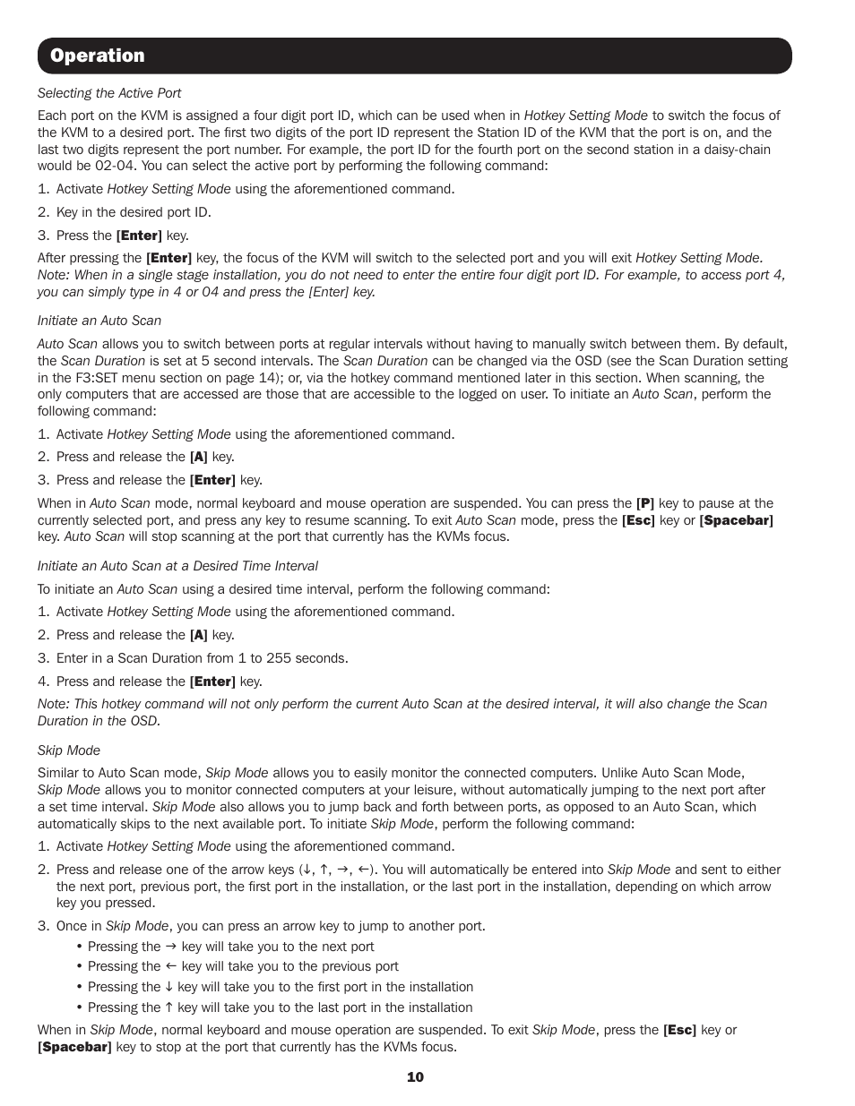 Operation | Tripp Lite B064-016 User Manual | Page 10 / 24