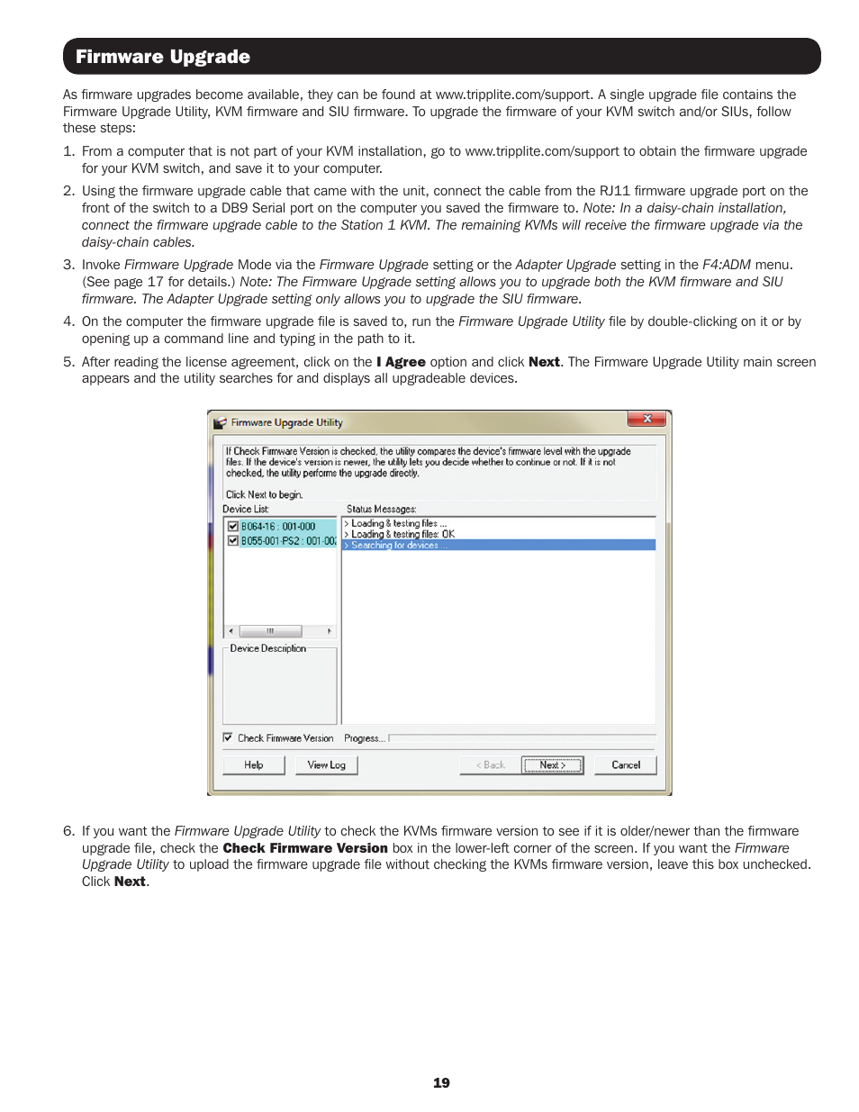 Firmware upgrade | Tripp Lite B064-016 User Manual | Page 19 / 24
