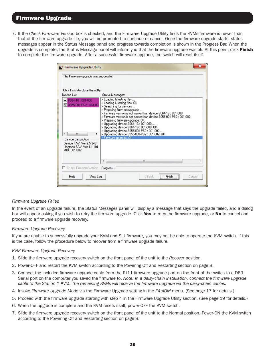 Firmware upgrade | Tripp Lite B064-016 User Manual | Page 20 / 24