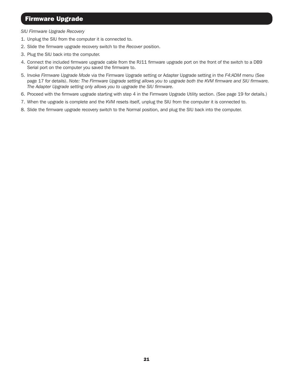 Firmware upgrade | Tripp Lite B064-016 User Manual | Page 21 / 24