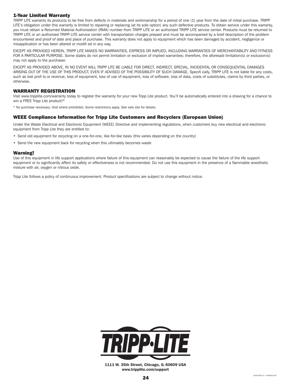 Tripp Lite B064-016 User Manual | Page 24 / 24