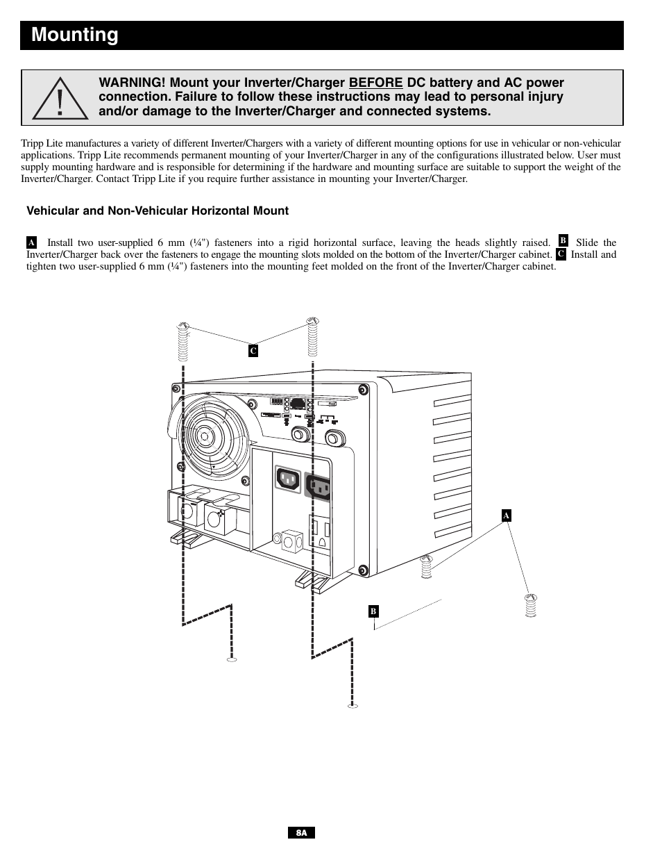 Mounting | Tripp Lite APSINT612 User Manual | Page 8 / 12