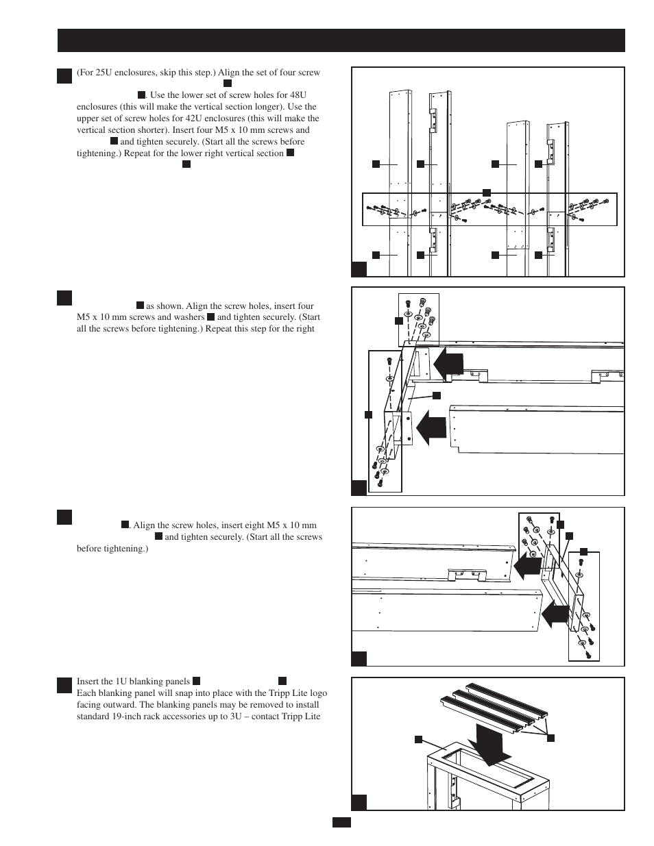 1 – frame assembly, 48u 42u | Tripp Lite SREXTENDER User Manual | Page 3 / 7