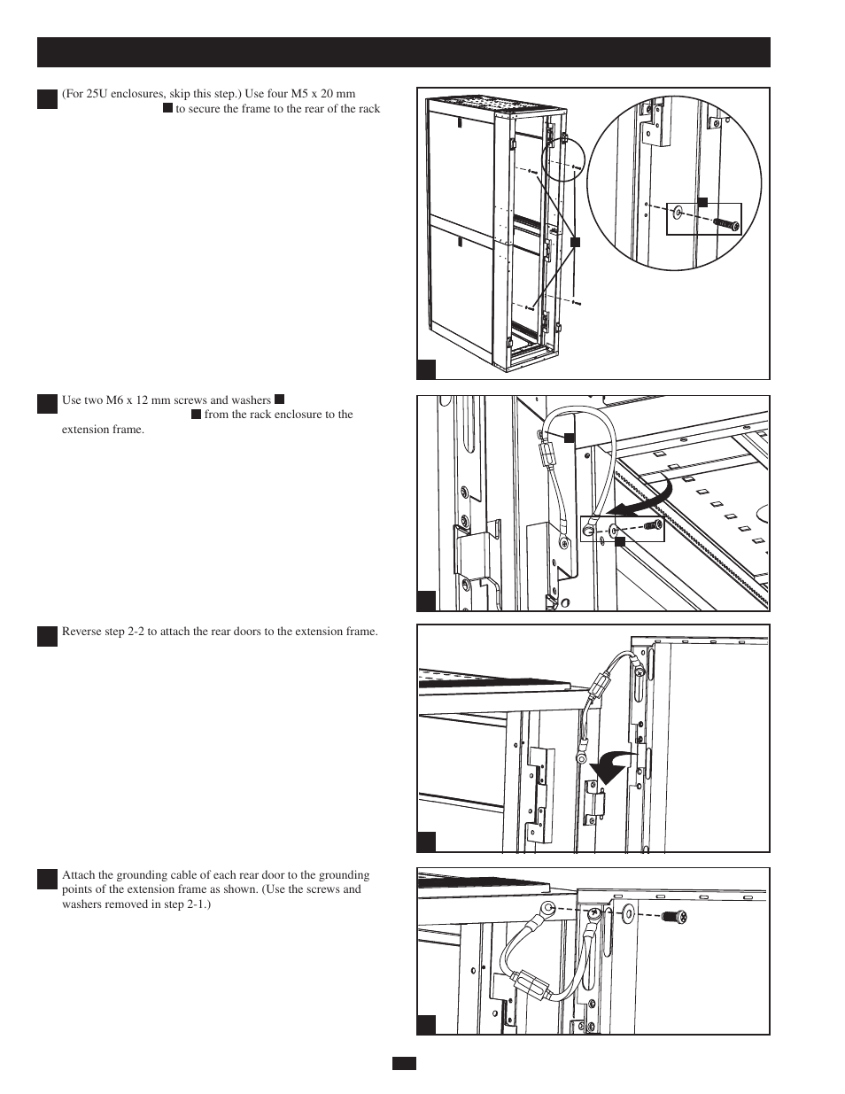 2 – frame attachment, 48/42u | Tripp Lite SREXTENDER User Manual | Page 6 / 7