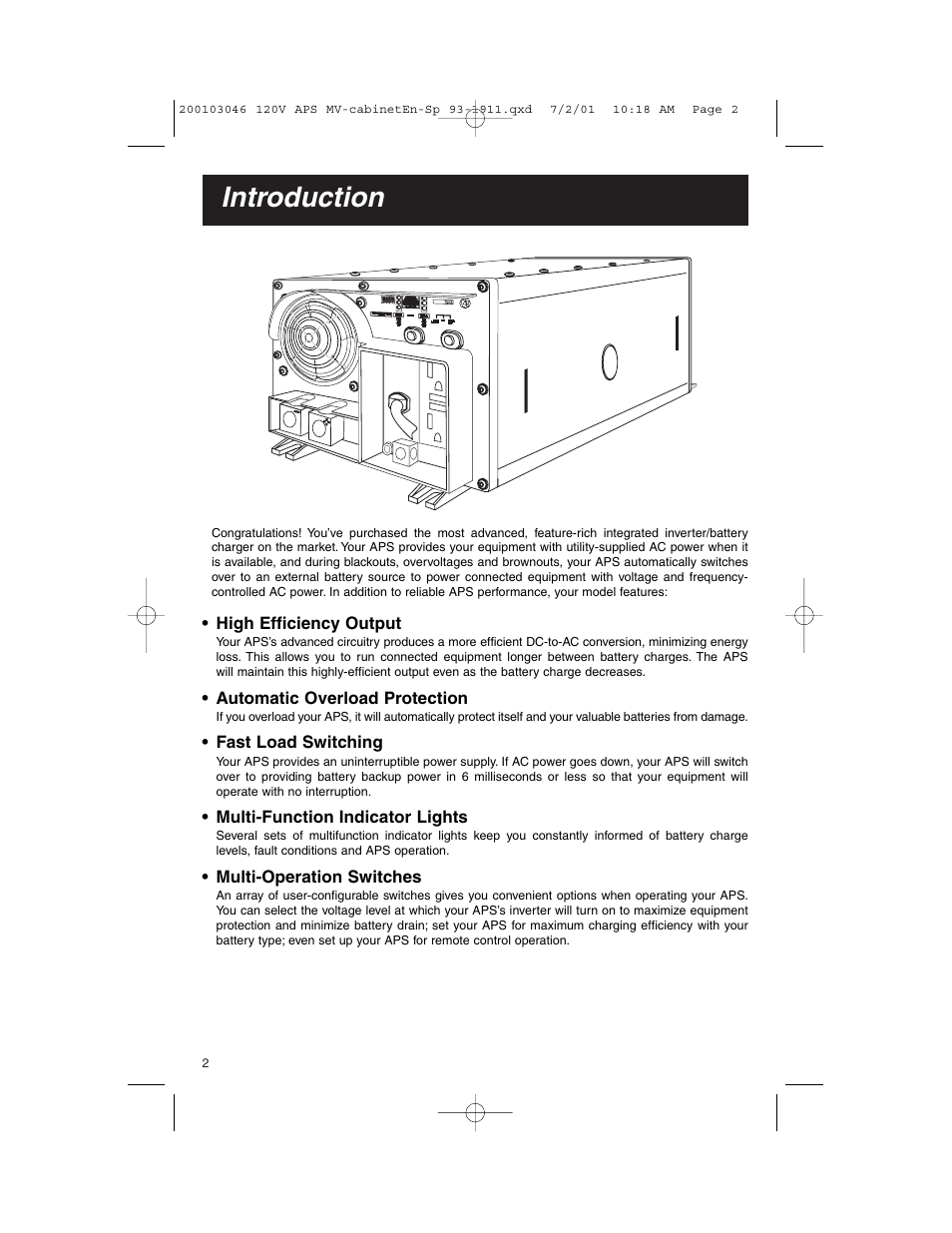 Introduction | Tripp Lite APS PowerVerter User Manual | Page 2 / 36