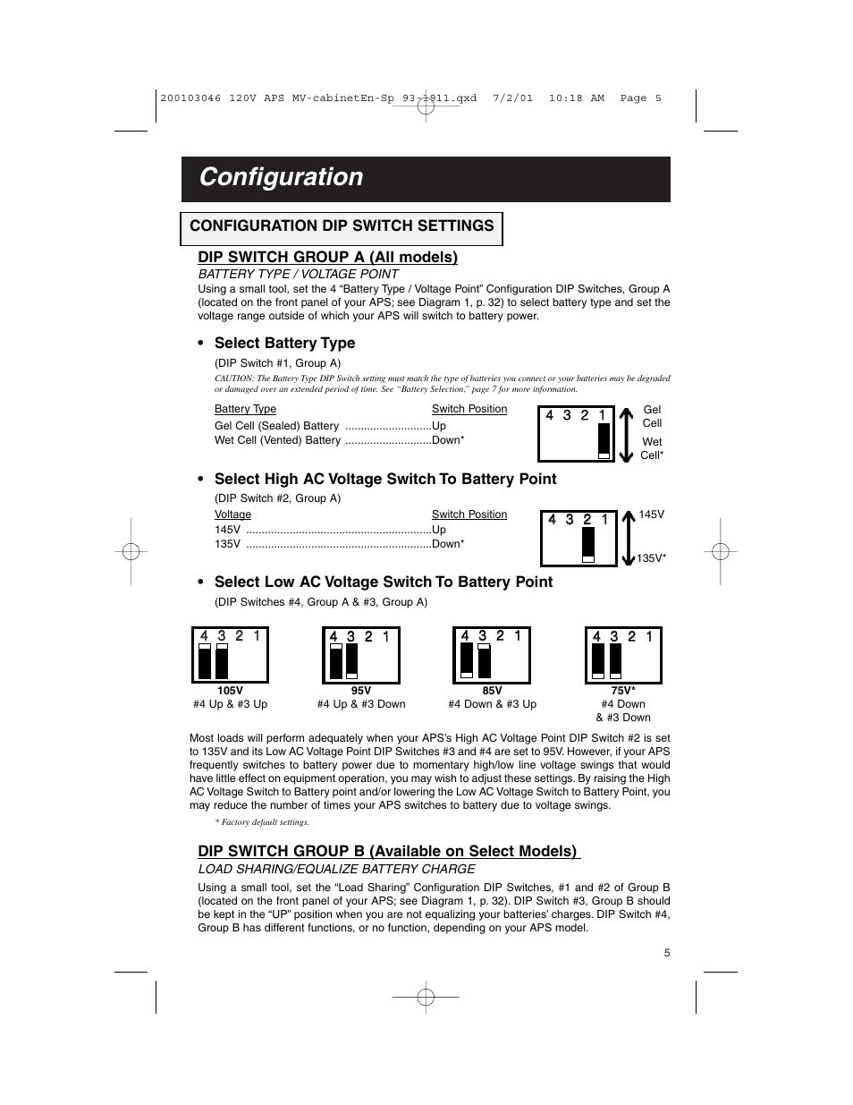Configuration | Tripp Lite APS PowerVerter User Manual | Page 5 / 36