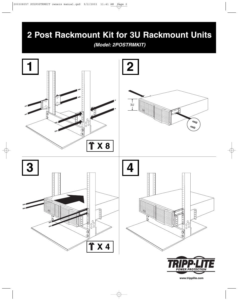 Tripp Lite 2POSTRMKIT User Manual | Page 2 / 2